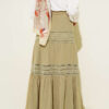 Elastic Waist Lace Trim Muslin Skirt Hazel - Image 3