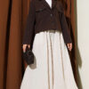 Elastic Waist Pants Skirt Beige - Image 2