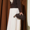 Elastic Waist Pants Skirt Beige - Image 3
