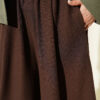 Elastic Waist Pants Skirt Brown - Image 4