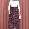 Elastic Waist Polka Dot Chiffon Tulle Summer Skirt Plum - Imagen 3
