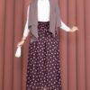 Elastic Waist Polka Dot Chiffon Tulle Summer Skirt Plum - Imagen 5