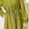 ⁦Belted Long Tunic Two-Piece Set Oil Green⁩ - الصورة ⁦4⁩