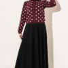 Beaded Patterned Knit Cardigan Burgundy - الصورة 2