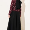 Beaded Patterned Knit Cardigan Burgundy - الصورة 3