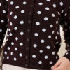 Beaded Patterned Knit Cardigan Brown - Imagen 4