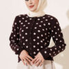 Beaded Patterned Knit Cardigan Powder Pink