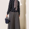 Beaded Patterned Knit Cardigan Navy Blue - الصورة 3