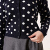 Beaded Patterned Knit Cardigan Navy Blue - الصورة 4