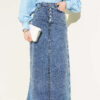 Five-Button Denim Skirt Blue