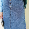 Five-Button Denim Skirt Blue – Image 4