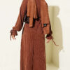 Knit Dress with Ankle Ties Brown - Imagen 3