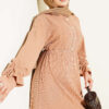 Knit Dress with Ankle Ties Latte – Bild 2