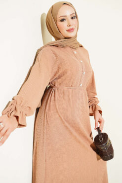 Alternative view of Knit Dress with Ankle Ties Latte