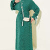 Knit Dress with Ankle Ties Green