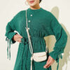 Knit Dress with Ankle Ties Green - Imagen 2
