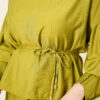 Ankle Button Blouse and Skirt Set Oil Green - Image 4