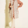 Ankle Buttoned Lace Detail Shirt Camel - Image 2