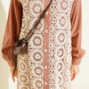 Ankle Buttoned Lace Detail Shirt Camel - Image 4