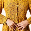 Ankle Buttoned Patterned Shirt Mustard – Bild 4