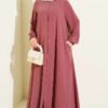 Ankle-Length Ruffled Zippered Coat Rose Dust