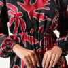 Printed Satin Tunic with Ankle-Length Cuffs Black - Image 4