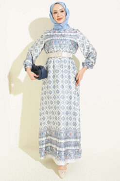 Ankle-Cuffed Authentic Patterned Dress Blue