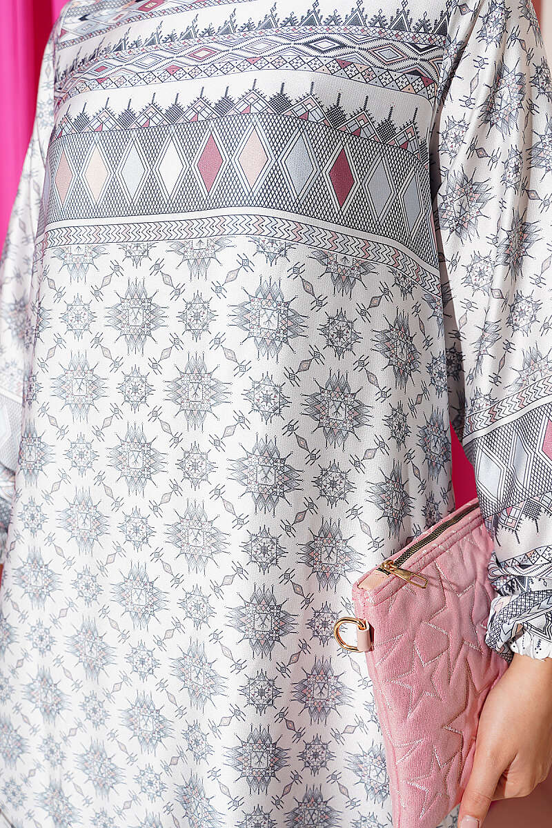 Ankle-Cuffed Authentic Patterned Dress Mint - الصورة 4