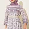 Ankle-Cuffed Authentic Patterned Dress Purple - Image 2
