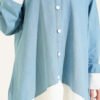 Buttoned Denim Tunic with Ankle Ribbing Denim Blue – Image 4
