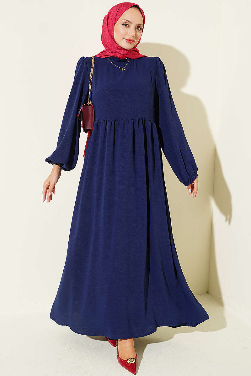 Bicycle Neck Ayrobin Dress Navy Blue
