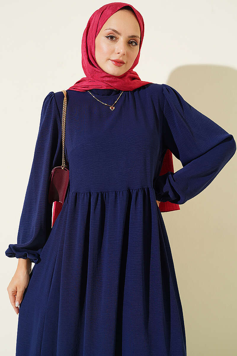 Bicycle Neck Ayrobin Dress Navy Blue - immagine 2