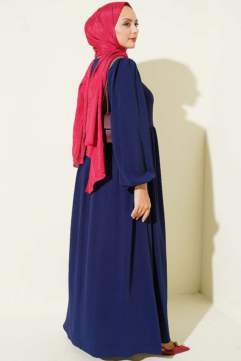 Bicycle Neck Ayrobin Dress Navy Blue - immagine 3