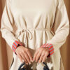Ribbed Neckline Stripe-Trimmed French Terry Tunic Beige – Bild 4