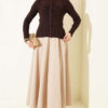 Button-up French terry crewneck cardigan Dark Brown - Image 2