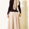 Button-up French terry crewneck cardigan Dark Brown - Image 3