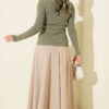 Button-up French terry crewneck cardigan Khaki - Image 3
