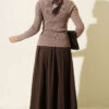 Button-up French terry crewneck cardigan Mink - الصورة 3