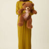 Round Neck Ribbed Knit Dress Leaf Green