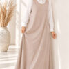 Bicycle Neck Loose Fitting Dress Beige – Bild 2