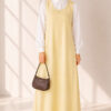 ⁦Bicycle Neck Loose Fitting Dress Yellow⁩ - الصورة ⁦2⁩