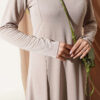 ⁦Ribbed Crew Neck Dress Beige⁩ - الصورة ⁦4⁩