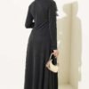 Ribbed Crew Neck Dress Smoke – Bild 3