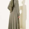 Ribbed Crew Neck Dress Khaki - Imagen 3