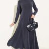 Ribbed Crew Neck Dress Indigo