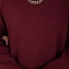 Relaxed Fit French Terry Crew Neck Tunic Burgundy - immagine 4