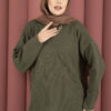 Relaxed Fit French Terry Crew Neck Tunic Khaki - Imagen 2