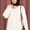 Relaxed Fit French Terry Crew Neck Tunic Cream - Afbeelding 2