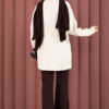 Relaxed Fit French Terry Crew Neck Tunic Cream - Afbeelding 5