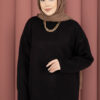 Relaxed Fit French Terry Crew Neck Tunic Black - Afbeelding 2